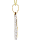 10K Yellow Gold Hamsa Diamond Pendant & Cuban Chain | 5.26 Carats