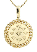 14K Yellow Gold Circle Pendant Diamond Pendant & Rope Chain | 4.17 Carats