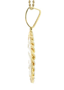 14K Yellow Gold Circle Pendant Diamond Pendant & Rope Chain | 4.17 Carats