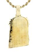 10K Yellow Gold Jesus Head Pendant & Rope Chain | 0.85 Carats