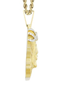 10K Yellow Gold Jesus Head Pendant & Rope Chain | 0.85 Carats
