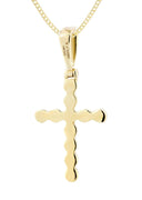 14K Yellow Gold Cross Diamond Pendant & Cuban Chain | 0.5 Carats