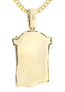 14K Yellow Gold Jesus Head Pendant & Cuban Chain | 1.61 Carats