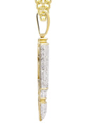 10K Yellow Gold Bullet Pendant & Cuban Chain | 0.95 Carats