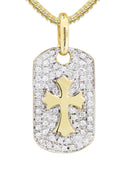 10K Yellow Gold Dog Tag Pendant & Franco Chain | 0.69 Carats