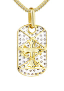 10K Yellow Gold Dog Tag Pendant & Franco Chain | 0.69 Carats