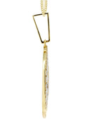 10K Yellow Gold Marijuana Leaf Diamond Pendant & Cuban Chain | 0.88 Carats