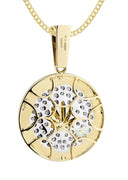 10K Yellow Gold Marijuana Leaf Diamond Pendant & Cuban Chain | 0.62 Carats