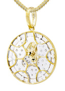 10K Yellow Gold Praying Hands Pendant & Franco Chain | 0.54 Carats