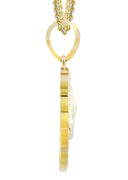 10K Yellow Gold Praying Hands Pendant & Franco Chain | 0.54 Carats