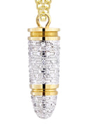 10K Yellow Gold Bullet Pendant & Cuban Chain | 1.03 Carats