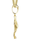 10K Yellow Gold Serpent Ankh Pendant & Franco Chain | 0.17 Carats