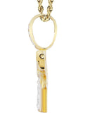 10K Yellow Gold Gun Pendant & Rope Chain | 0.19 Carats