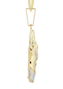 10K Yellow Gold Praying Hands Diamond Pendant & Cuban Chain | 0.73 Carats