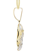 10K Yellow Gold Lion Head Diamond Pendant & Cuban Chain | 0.84 Carats