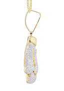 10K Yellow Gold Boxing Glove Diamond Pendant & Cuban Chain | 1.47 Carats