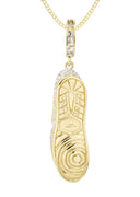 10K Yellow Gold Sneaker Diamond Pendant & Cuban Chain | 1.02 Carats