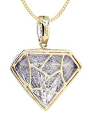 10K Yellow Gold Diamond Pendant & Cuban Chain | 0.91 Carats