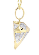 10K Yellow Gold Diamond Pendant & Cuban Chain | 0.91 Carats