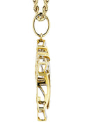 10K Yellow Gold Cross Pendant & Rope Chain | 0.32 Carats
