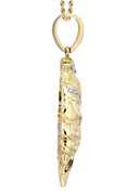 10K Yellow Gold Head Chief Diamond Pendant & Rope Chain | 0.39 Carats