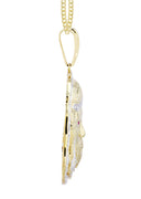 10K Yellow Gold Jesus Head Diamond Pendant & Cuban Chain | 1.1 Carats