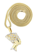 10K Yellow Gold Pharaoh Pendant & Franco Chain | 0.7 Carats