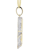 14K Yellow Gold Hamsa Diamond Pendant & Cuban Chain | 2.36 Carats