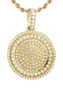 10K Yellow Gold Round Pendant & Rope Chain | 4.42 Carats