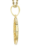 10K Yellow Gold Round Pendant & Rope Chain | 4.42 Carats