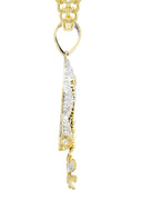 14K Yellow Gold Praying Hands Pendant & Cuban Chain | 3.01 Carats
