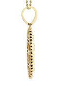10K Yellow Gold St. Mary Diamond Pendant & Rope Chain | 0.39 Carats