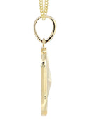 10K Yellow Gold Circle Diamond Pendant & Cuban Chain | 0.44 Carats