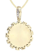 14K Yellow Gold Crown Diamond Pendant & Cuban Chain | 0.28 Carats