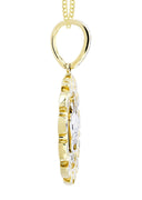 14K Yellow Gold Crown Diamond Pendant & Cuban Chain | 0.28 Carats