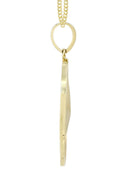 10K Yellow Gold Circle Pendant Diamond Pendant & Cuban Chain | 0.51 Carats