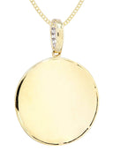 14K Yellow Gold Money Sign Diamond Pendant & Cuban Chain | 0.5 Carats