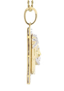 10K Yellow Gold Jesus Head Diamond Pendant & Rope Chain | 0.48 Carats