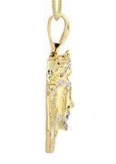 10K Yellow Gold Jesus Head Diamond Pendant & Franco Chain | 0.28 Carats