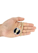 14K Yellow Gold Pharaoh Pendant & Rope Chain | 0.42 Carats