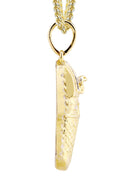 14K Yellow Gold Masked Pharaoh Pendant & Franco Chain | 0.35 Carats