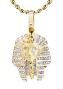 10K Yellow Gold Pharaoh Pendant & Rope Chain | 0.25 Carats
