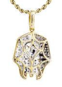 10K Yellow Gold Pharaoh Pendant & Rope Chain | 0.25 Carats