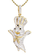 14K Yellow Gold Pillsbury Boy Diamond Pendant & Rope Chain | 0.79 Carats