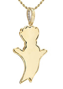 14K Yellow Gold Pillsbury Boy Diamond Pendant & Rope Chain | 0.79 Carats