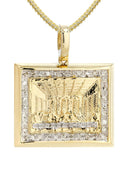 10K Yellow Gold Last Supper Diamond Pendant & Franco Chain | 0.43 Carats