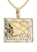10K Yellow Gold Last Supper Diamond Pendant & Franco Chain | 0.43 Carats