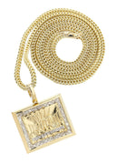 10K Yellow Gold Last Supper Diamond Pendant & Franco Chain | 0.43 Carats