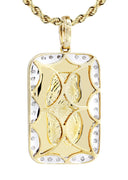 10K Yellow Gold Bar Pendant & Rope Chain | 0.59 Carats