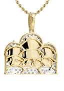 10K Yellow Gold Last Supper Diamond Pendant & Rope Chain | 0.36 Carats